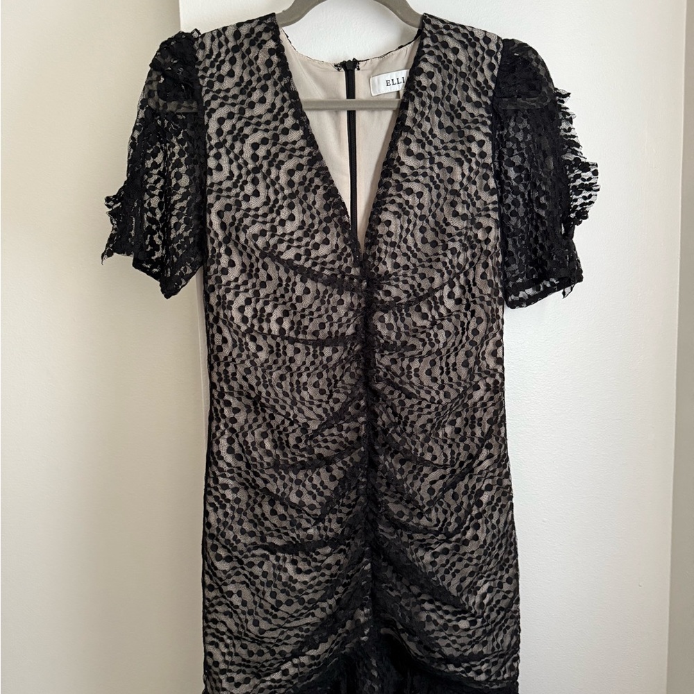 Elliatt Black Lace Overlay Dress